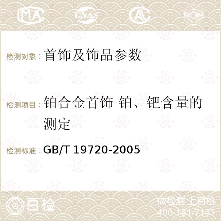 铂合金首饰中铂钯含量检测方法标准一览