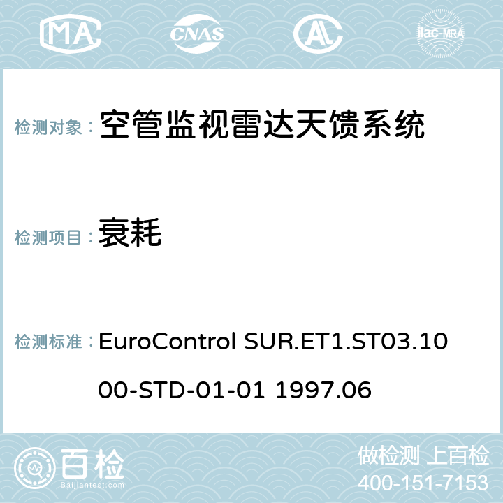 衰耗 欧控组织关于雷达设备性能分析 EuroControl SUR.ET1.ST03.1000-STD-01-01 1997.06 B3