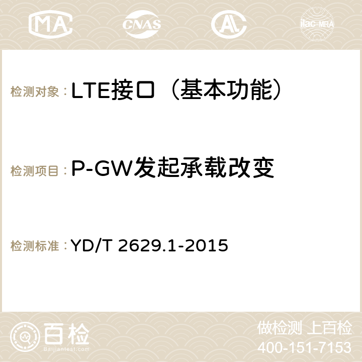 P-GW发起承载改变 YD/T 2629.1-2015 演进的移动分组核心网络(EPC)设备测试方法 第1部分：支持E-UTRAN接入