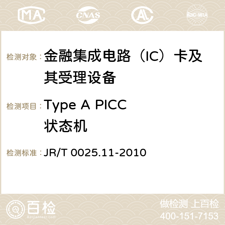 Type A PICC 状态机 中国金融集成电路（IC）卡规范 第11部分：非接触式IC卡通讯规范 JR/T 0025.11-2010 10