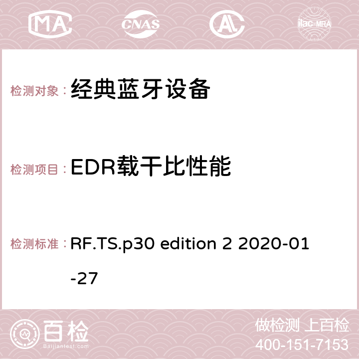 EDR载干比性能 RF.TS.p30 edition 2 2020-01-27 蓝牙射频测试规范  4.6.9
