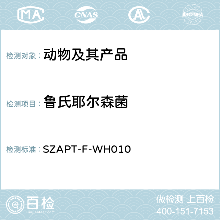鲁氏耶尔森菌 鲁氏耶尔森菌检测方法 SZAPT-F-WH010