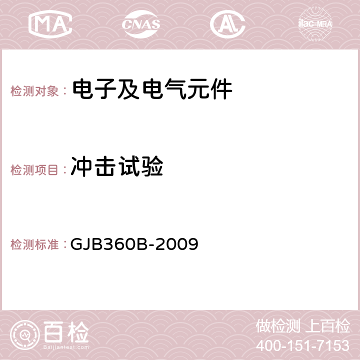 冲击试验 电子及电气元件试验方法 GJB360B-2009 213