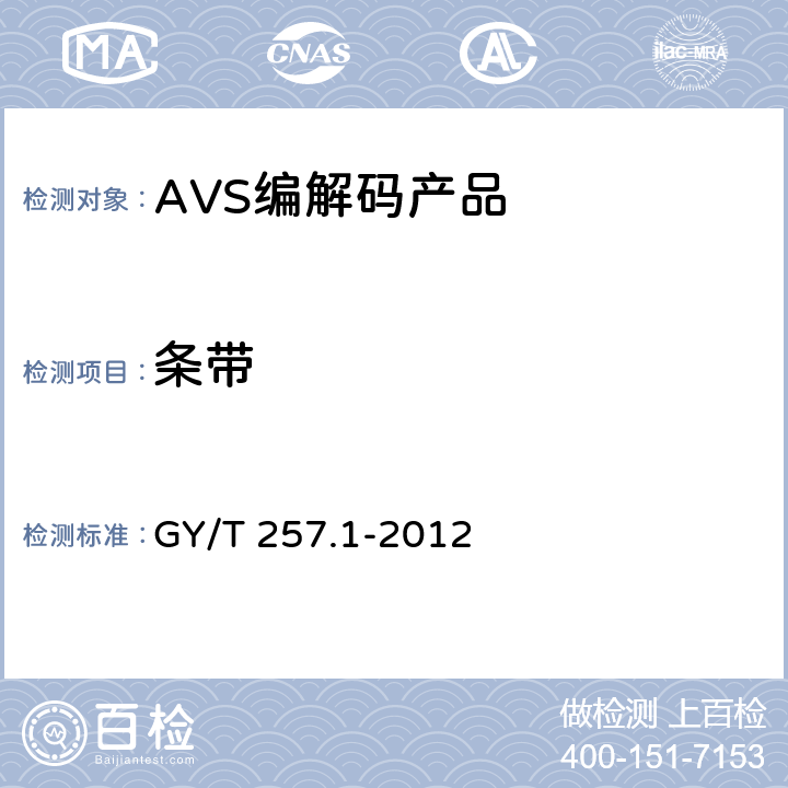 条带 广播电视先进音视频编解码 第1部分 视频 GY/T 257.1-2012 6.3