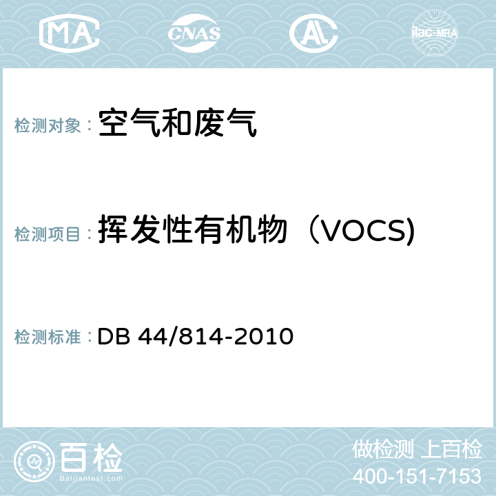 挥发性有机物（VOCS) DB44/ 814-2010 家具制造行业挥发性有机化合物排放标准