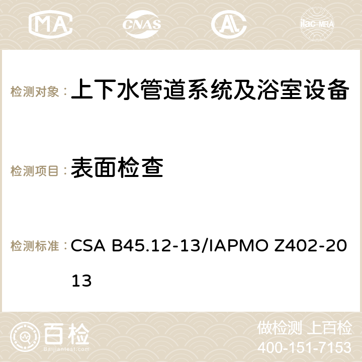 表面检查 CSA B45.12-13 铝和铜管道装置 /IAPMO Z402-2013 5.2