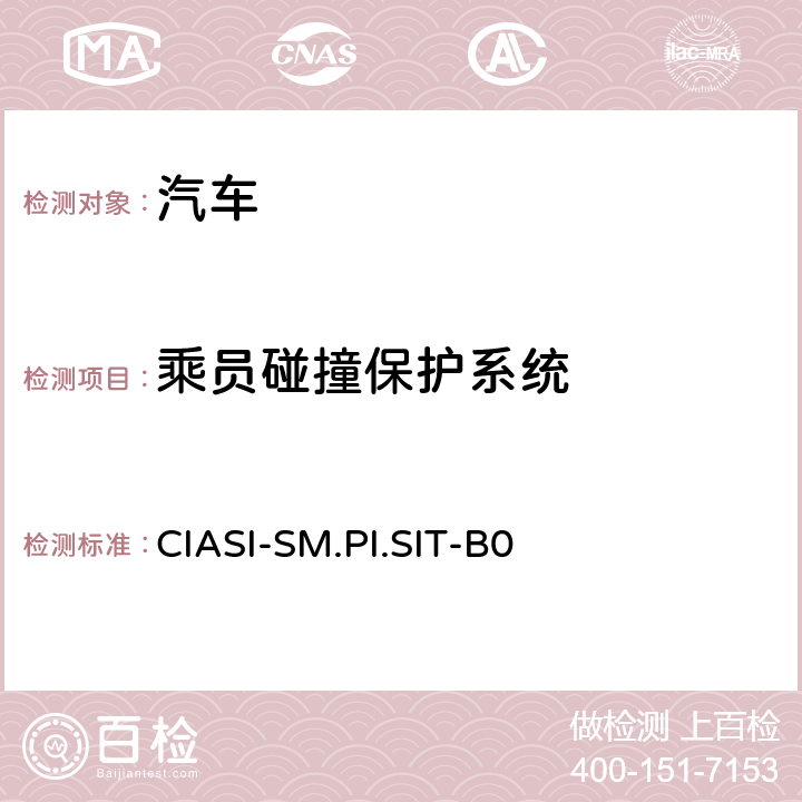 乘员碰撞保护系统 中国保险汽车安全指数规程 第2部分：车内乘员安全指数侧面碰撞试验规程（2020版） CIASI-SM.PI.SIT-B0