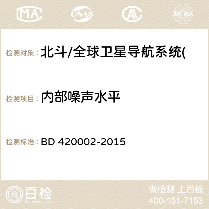 内部噪声水平 《北斗/全球卫星导航系统(GNSS)测量型OEM板性能要求及测试方法》 BD 420002-2015 5.3.3