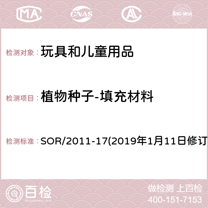 植物种子-填充材料 加拿大玩具条例 SOR/2011-17(2019年1月11日修订) 36