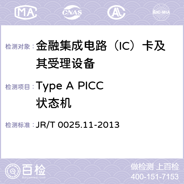 Type A PICC 状态机 中国金融集成电路（IC）卡规范 第11部分：非接触式IC卡通讯规范 JR/T 0025.11-2013 10
