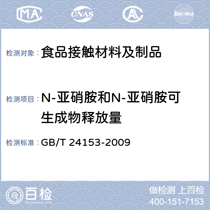 N-亚硝胺和N-亚硝胺可生成物释放量 橡胶及弹性体材料 N-亚硝基胺的测定 GB/T 24153-2009 5~8