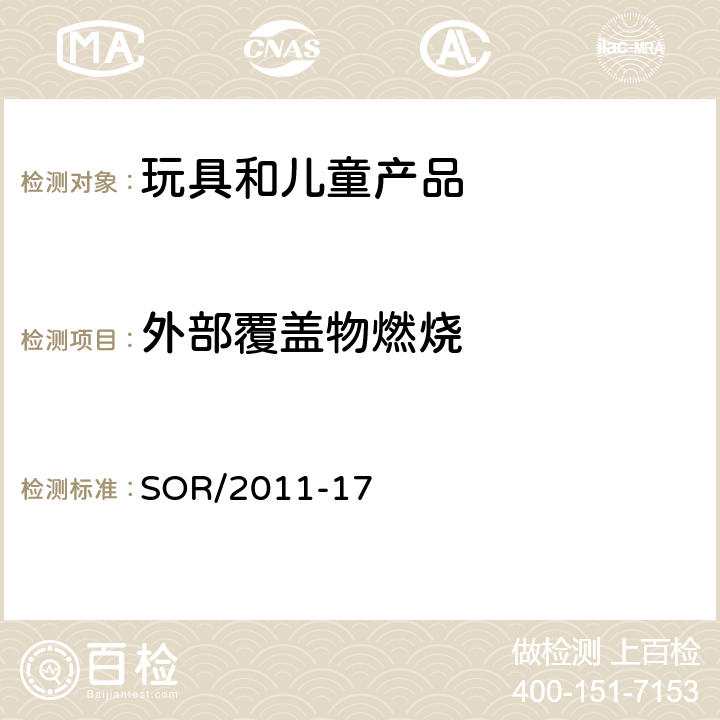 外部覆盖物燃烧 SOR/2011-17 加拿大消费品安全法案 玩具条例  32