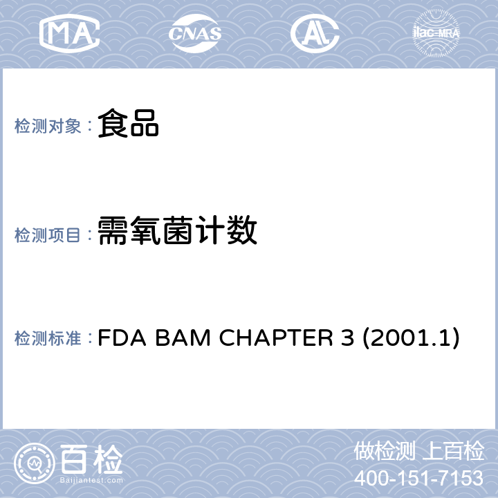 需氧菌计数 美国食品药品局细菌分析手册需氧菌平板计数 FDA BAM CHAPTER 3 (2001.1)