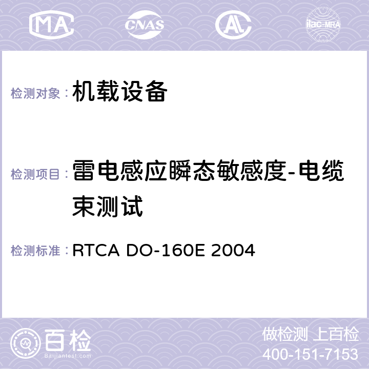 雷电感应瞬态敏感度-电缆束测试 机载设备环境条件和测试程序 RTCA DO-160E 2004 第22章 22.5.2