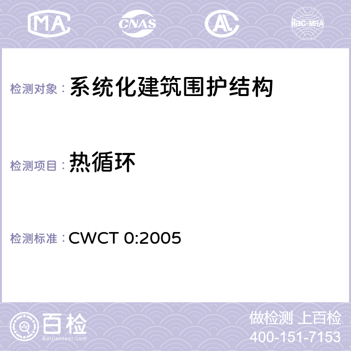 热循环 CWCT 0:2005 《系统化建筑围护标准 第0部分工程顾问参考书》 