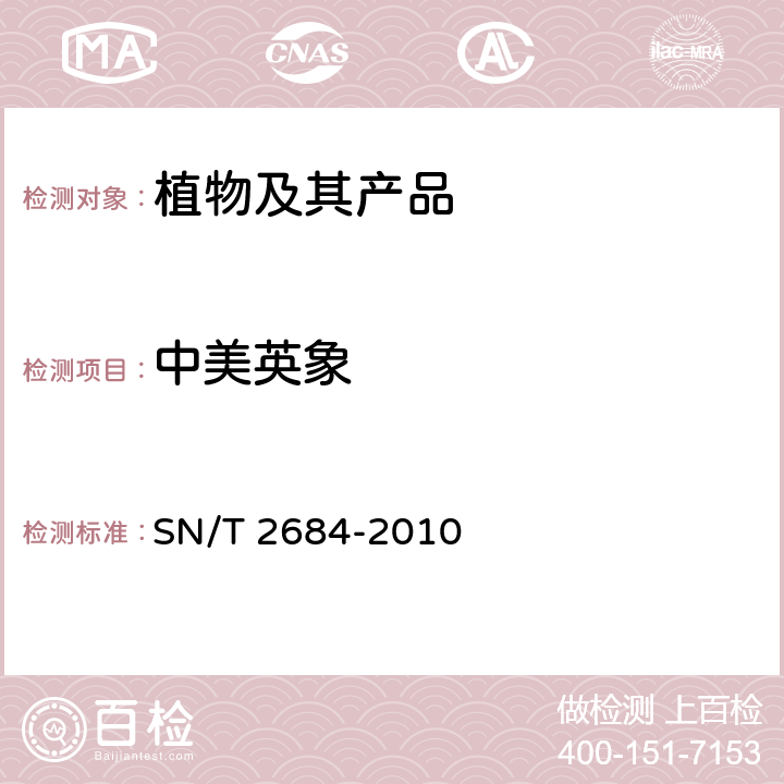 中美英象 中美英象检疫鉴定方法 SN/T 2684-2010