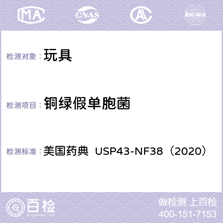 铜绿假单胞菌 指定微生物检查 美国药典 USP43-NF38（2020） 第62章