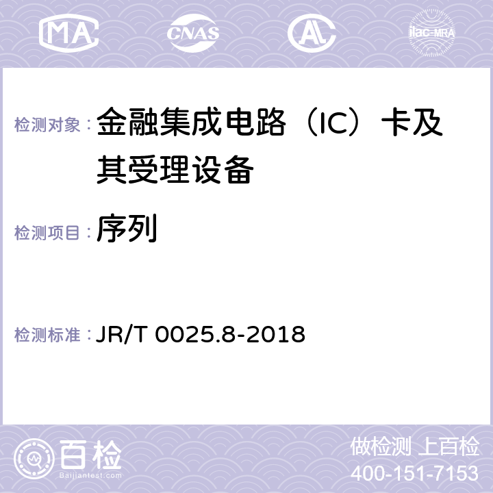 序列 中国金融集成电路（IC）卡规范 第8部分：与应用无关的非接触式规范 JR/T 0025.8-2018 附录A.2.7