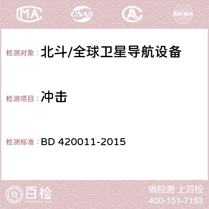 冲击 北斗/全球卫星导航系统（GNSS）定位设备通用规范 BD 420011-2015 4.5.6