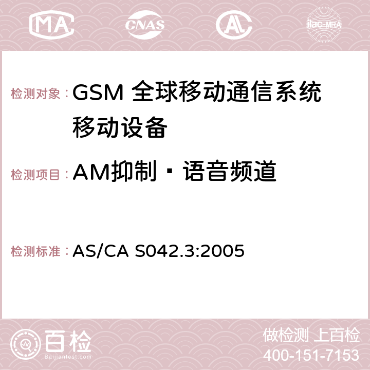 AM抑制—语音频道 AS/CA S042.3:2005 连接到空中通信网络的要求 — 第3部分：GSM用户设备  1.2