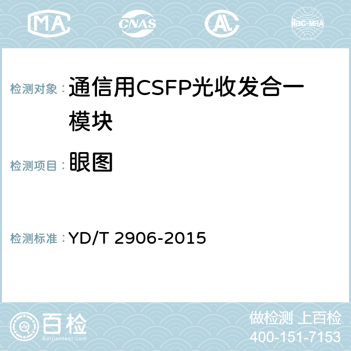 眼图 通信用CSFP光收发合一模块 YD/T 2906-2015 6.2.3