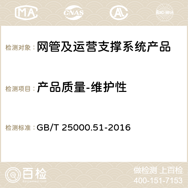 产品质量-维护性 系统与软件工程 系统与软件质量要求和评价(SQuaRE) 第51部分:就绪可用软件产品(RUSP)的质量要求和测试细则 GB/T 25000.51-2016 5.3.7