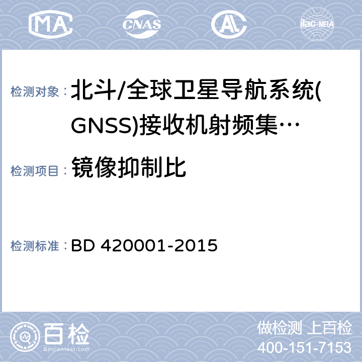 镜像抑制比 北斗/全球卫星导航系统(GNSS)接收机射频集成电路通用规范 BD 420001-2015 5.4.6