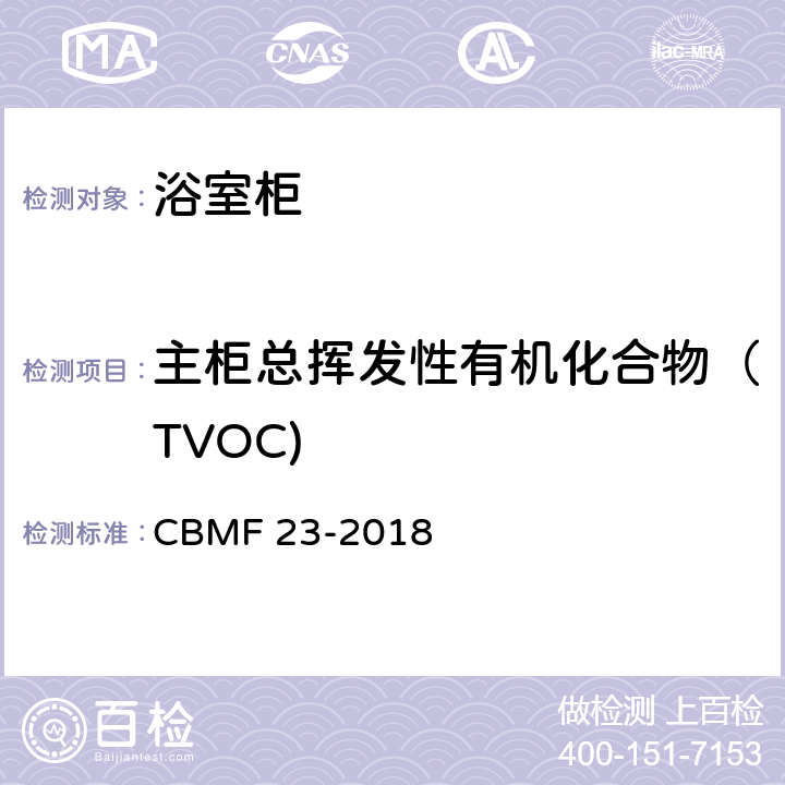主柜总挥发性有机化合物（TVOC) 浴室柜 CBMF 23-2018 附录 C