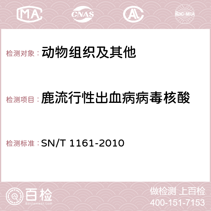 鹿流行性出血病病毒核酸 SN/T 1161-2010 鹿流行性出血病检疫技术规范