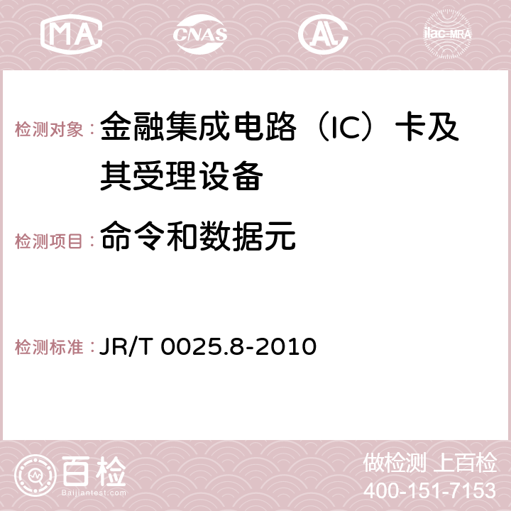 命令和数据元 JR/T 0025.8-2010 中国金融集成电路(IC)卡规范 第8部分:与应用无关的非接触式规范
