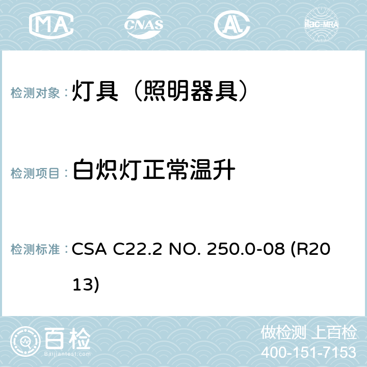 白炽灯正常温升 灯具 CSA C22.2 NO. 250.0-08 (R2013) 14