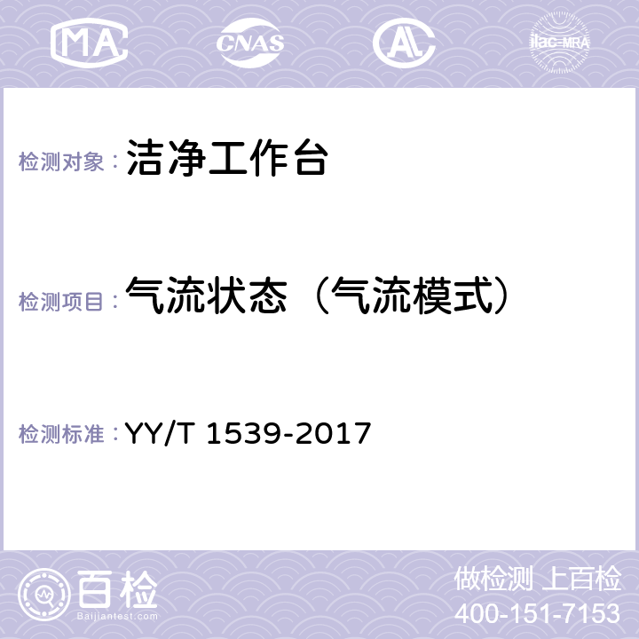 气流状态（气流模式） 《医用洁净工作台 》 YY/T 1539-2017 6.4.7