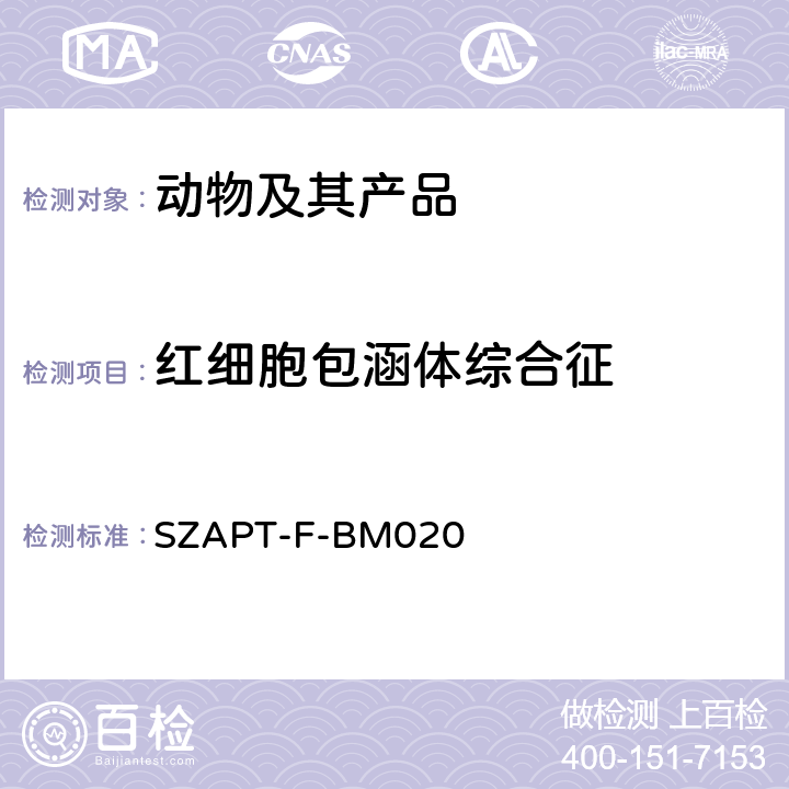 红细胞包涵体综合征 红细胞包涵体综合征的检测方法 SZAPT-F-BM020