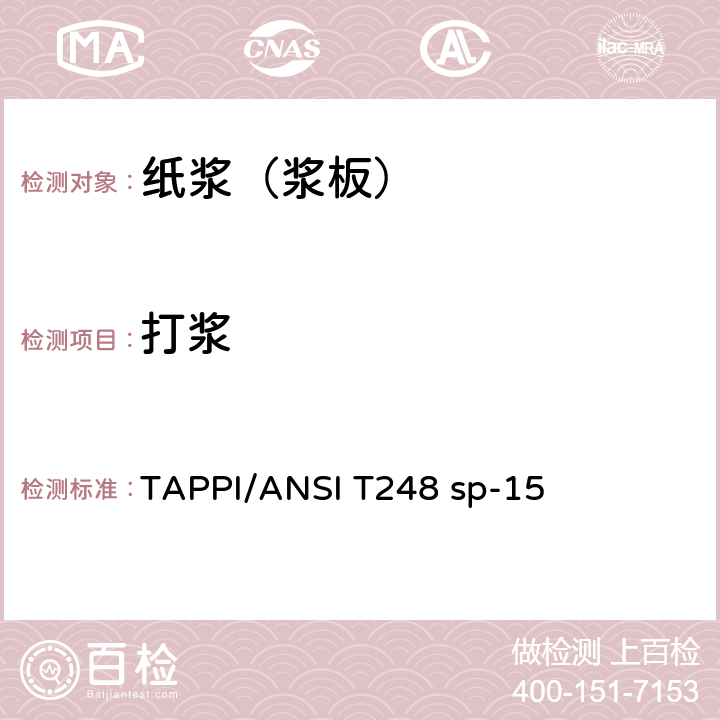 打浆 13.打浆检测方法 TAPPI/ANSI T248 sp-15