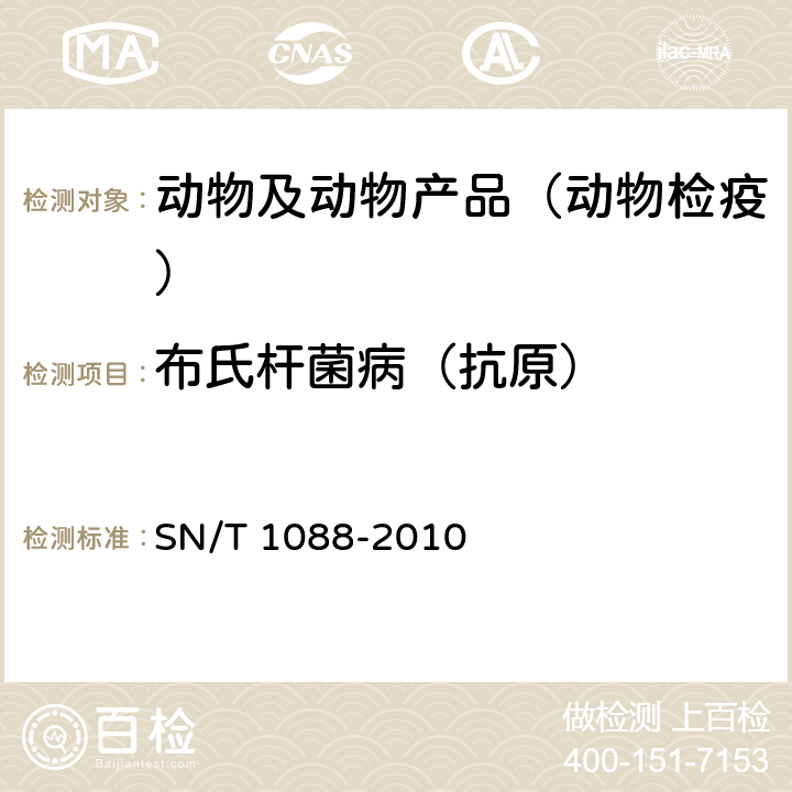 布氏杆菌病（抗原） SN/T 1088-2010 布氏杆菌检疫技术规范