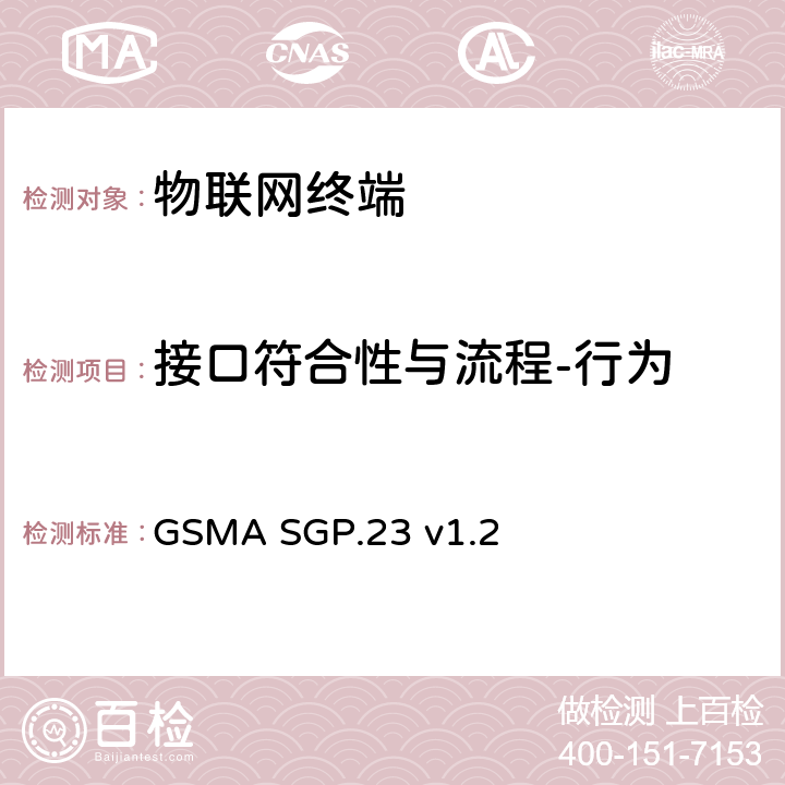 接口符合性与流程-行为 RSP测试规范 GSMA SGP.23 v1.2 4、5