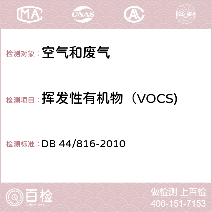 挥发性有机物（VOCS) 表面涂装(汽车制造业)挥发性有机化合物排放标准 DB 44/816-2010