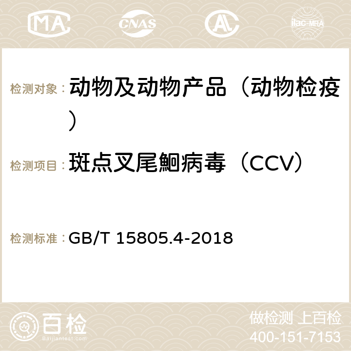 斑点叉尾鮰病毒（CCV） 斑点叉尾鮰病毒病诊断规程 GB/T 15805.4-2018