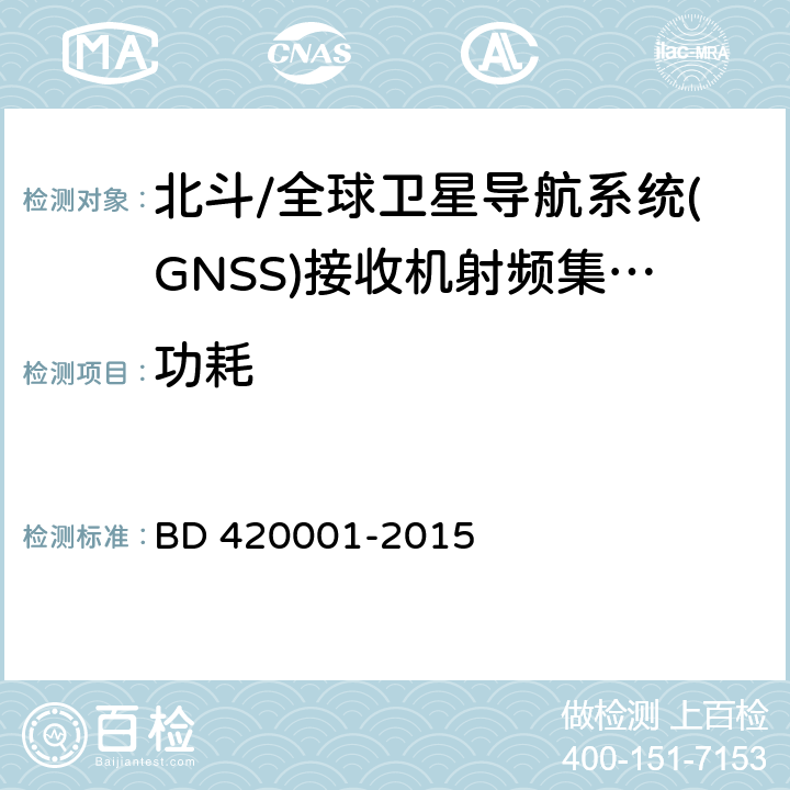 功耗 北斗/全球卫星导航系统(GNSS)接收机射频集成电路通用规范 BD 420001-2015 5.4.11