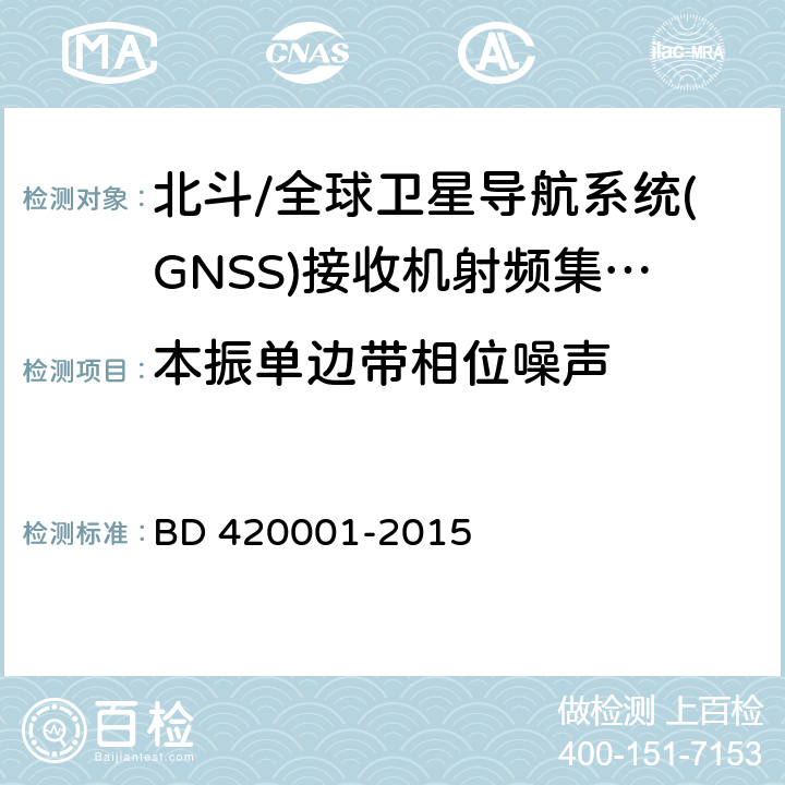 本振单边带相位噪声 北斗/全球卫星导航系统(GNSS)接收机射频集成电路通用规范 BD 420001-2015 5.4.4