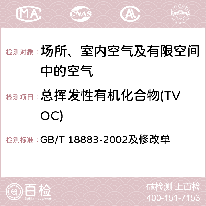 總揮發(fā)性有機(jī)化合物(TVOC) 熱解吸/毛細(xì)管氣相色譜法 室內(nèi)空氣質(zhì)量標(biāo)準(zhǔn) GB/T 18883-2002及修改單 附錄C
