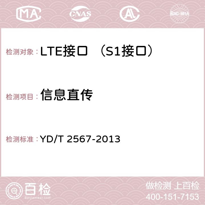 信息直传 LTE数字蜂窝移动通信网 S1接口测试方法(第一阶段) YD/T 2567-2013 5.6.7.1~5.6.7.2