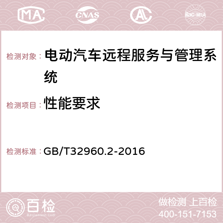 性能要求 电动汽车远程服务与管理系统技术规范 第2部分：车载终端 GB/T32960.2-2016 4.3