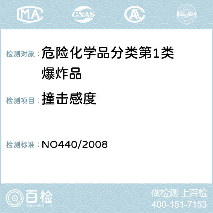 撞击感度 欧盟（EC）标准 NO440/2008 附录A.14爆炸特性