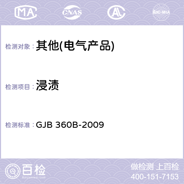 浸漬 電子及電氣元件試驗方法 浸漬實驗 GJB 360B-2009 方法 104