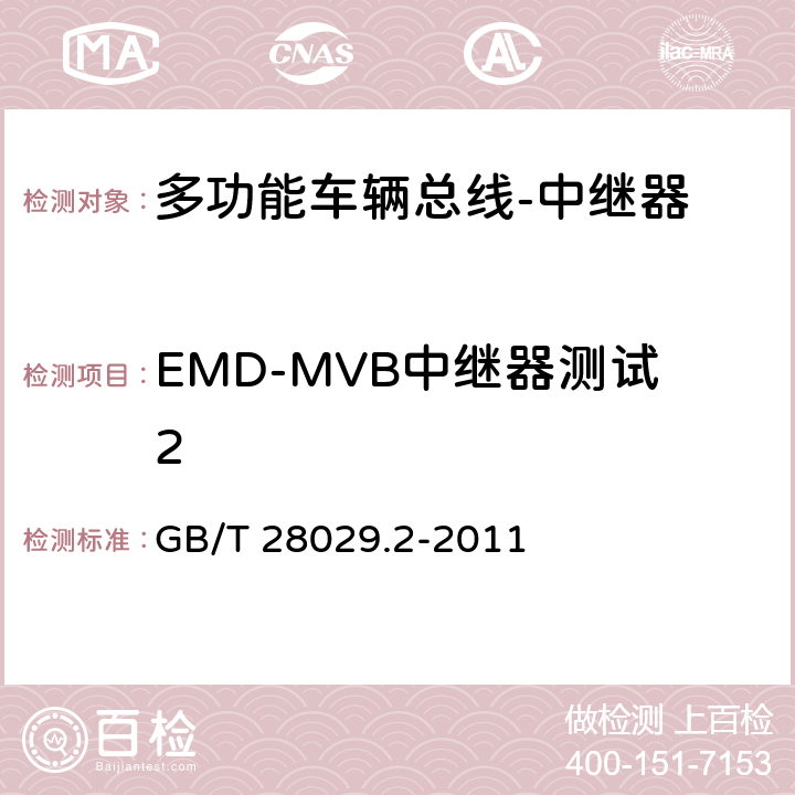 EMD-MVB中继器测试2 牵引电气设备 列车总线 第2部分：列车通信网络一致性测试 GB/T 28029.2-2011 3.2.9