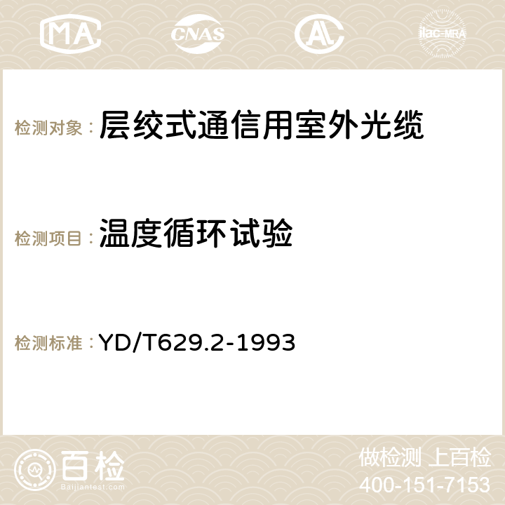 温度循环试验 光纤传输衰减变化的监测方法 后向散射监测法 YD/T629.2-1993