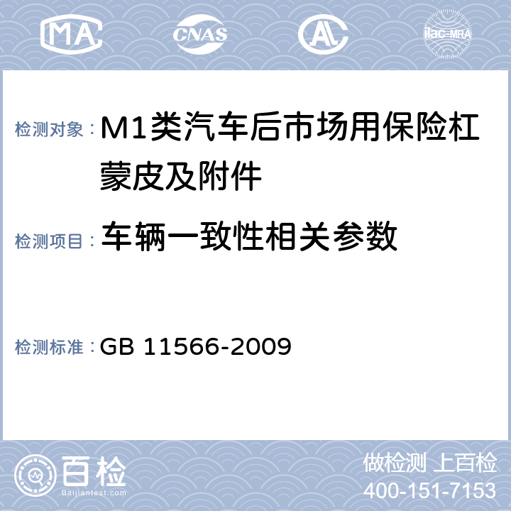 车辆一致性相关参数 乘用车外部凸出物 GB 11566-2009 5.3,5,5