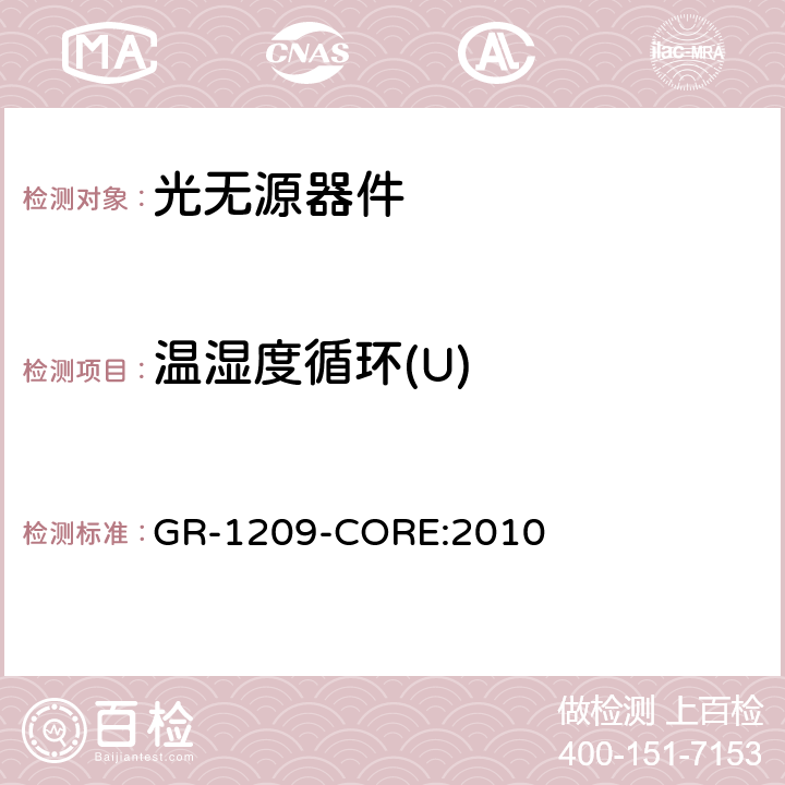 温湿度循环(U) 光无源器件通用要求 GR-1209-CORE:2010 5.4.2.2