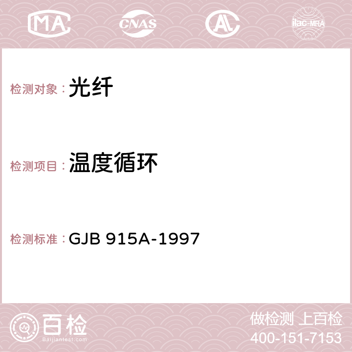 温度循环 纤维光学试验方法 GJB 915A-1997 113